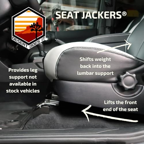 Image of Front Seat Jackers - Made in USA, Seat Riser, Seat Spacer, DDI Original Design, Solid Aluminum, Factory Grade or Better Hardware, Compatible with Toyota Tacoma, 4Runner, FJ, and Lexus GX