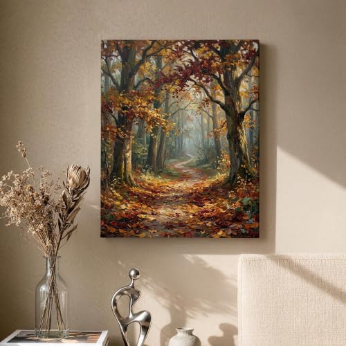 Lienzo decorativo de hojas ámbar ideal para dar calidez al comedor y la sala de estar 2