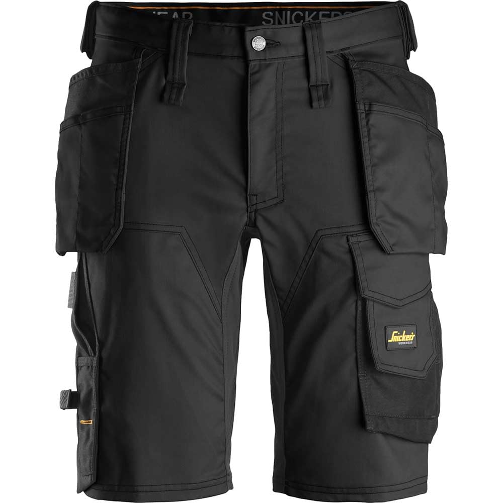 Snickers 6141 AllroundWork Stretch Shorts Holster Pockets Black Waist: