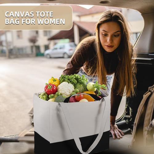 LINICE-Reusable-Grocery-Bags-Shopping-Bags-for-Groceries-Foldable-Heavy-Duty-Canvas-Tote-Bag-Washable-Canvas-Bag-with-Handles