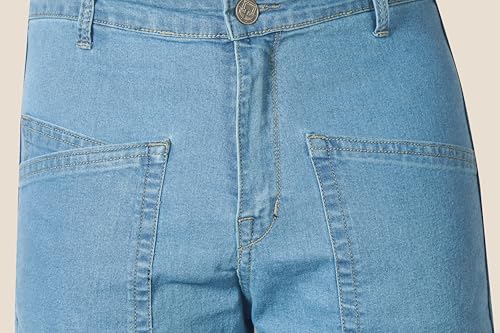 Image of RIG BONE Men's Relaxed Fit Cargo Jeans with Functional Pockets Comfortable High Rise Design Durable Denim Mid Wash Ideal for Casual Wear Travel Outdoor and Urban Adventures