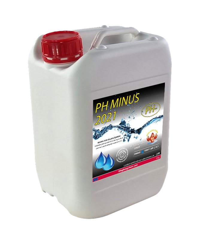 Minorador de pH para dosificación PH Minus 10 litros - Piscinas clorador salino - Reductor pH del Agua - Ácido Sulfúrico al 15%