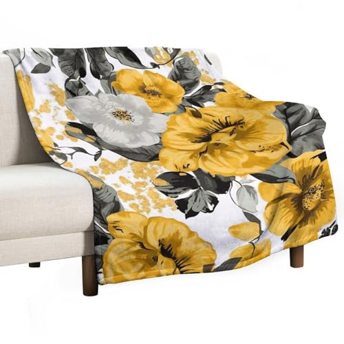 Couverture flanelle imprimée rose jaune plaid léger grand lit canapé