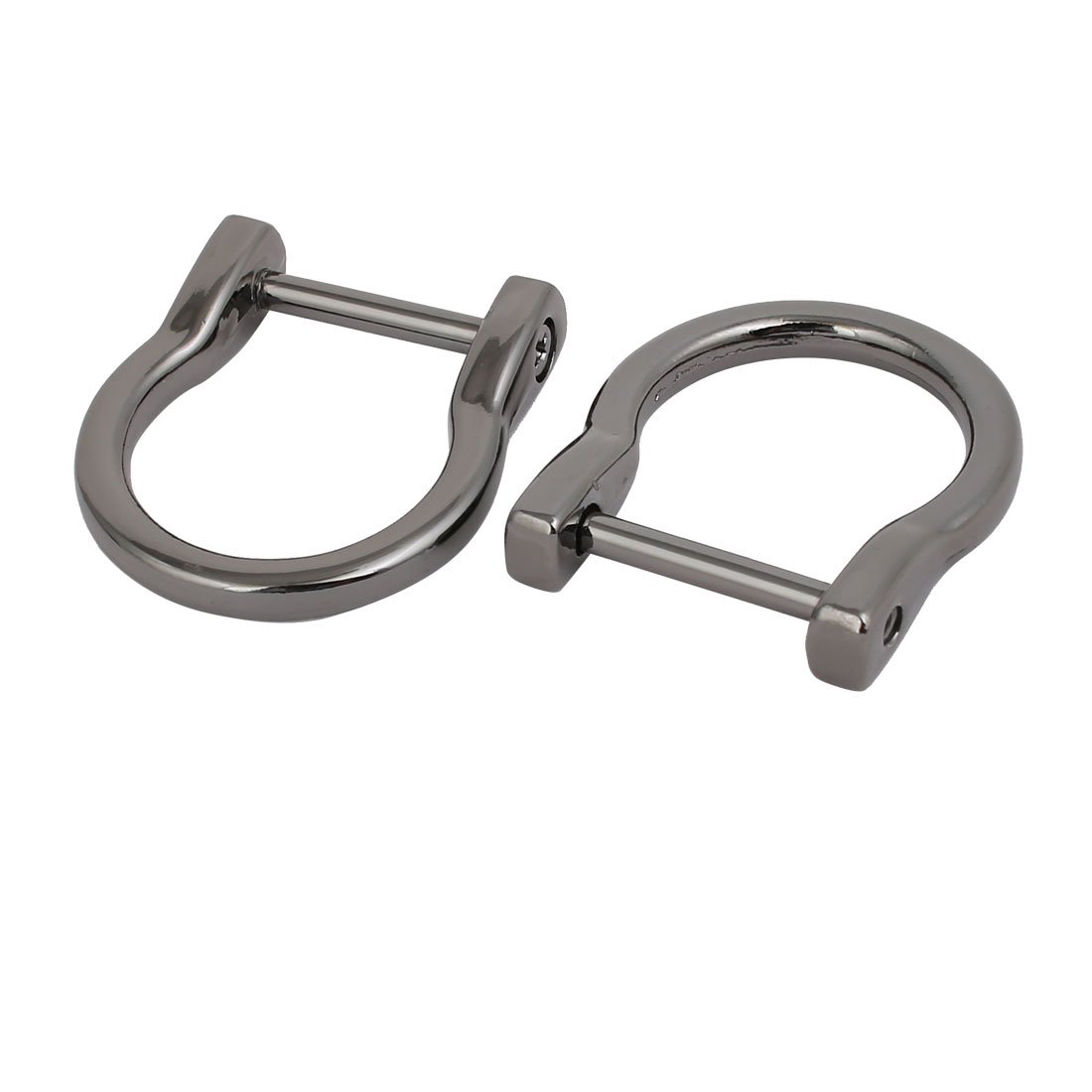uxcell 20mm Inner Width Metal U Shaped Screw Mounted Buckle D Ring Black 2pcs