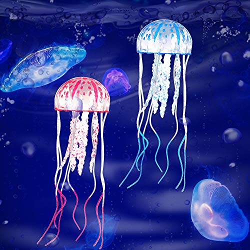 Weewooday 7 Pieces Artificial Glowing Fish 5 Styles Colorful Fake Fish Glowing Effect Aquarium Decor Floating Ornament Simulation Jellyfish For Fish Tank Decoration thumb #4