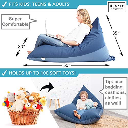 Huddle Designer Stuffed Animal Bean Bag Storage Washable Xl Cover -The Original Bean Bag For Stuffed Animals Storage Premium Stuffed Animal Storage Bean Bag For Kids | Strong Zipper, Thick Canvas #TOP7