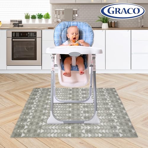 Image of Graco Baby Disposable Splat Mats - 60 Count (6 Designs, 10 of Each), 47 inch x 40 inch, Biodegradable Floor Protector for Mealtime, Under High Chair, Home & Restaurant Use