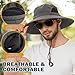 EINSKEY Men's Waterproof Sun Hat, Outdoor Sun Protection Bucket Safari Cap For Safari Fishing Hunting Dark Gray One Size