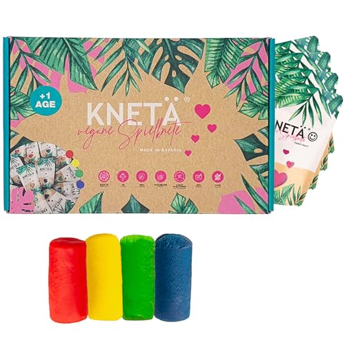 KNETÄ Vegane Spielknete (Bag Sets) I Kleinkinderknete ab 1 Jahr ungiftig (4er Set (50g))