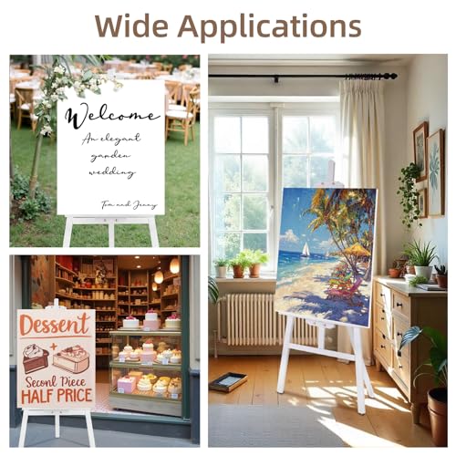 Image of Falling in Art Adjustable Wooden Easel Stand for Painting&Display, White