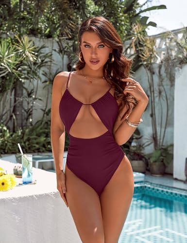 Image of Blooming Jelly Womens One Piece Swimsuit Tummy Control Bathing Suit Sexy Slimming Flattering Cute Cheeky High Cut Swimwear