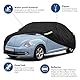 Autoplane Wasserdicht Atmungsaktiv, Wasserdichte Autoabdeckung kompatibel mit VW Beetle 1960-2023, 5 Schichten Vollgarage Autoabdeckung für Vollgarage Regen Sonne Staub UV Schutz mit Reißverschlusstür