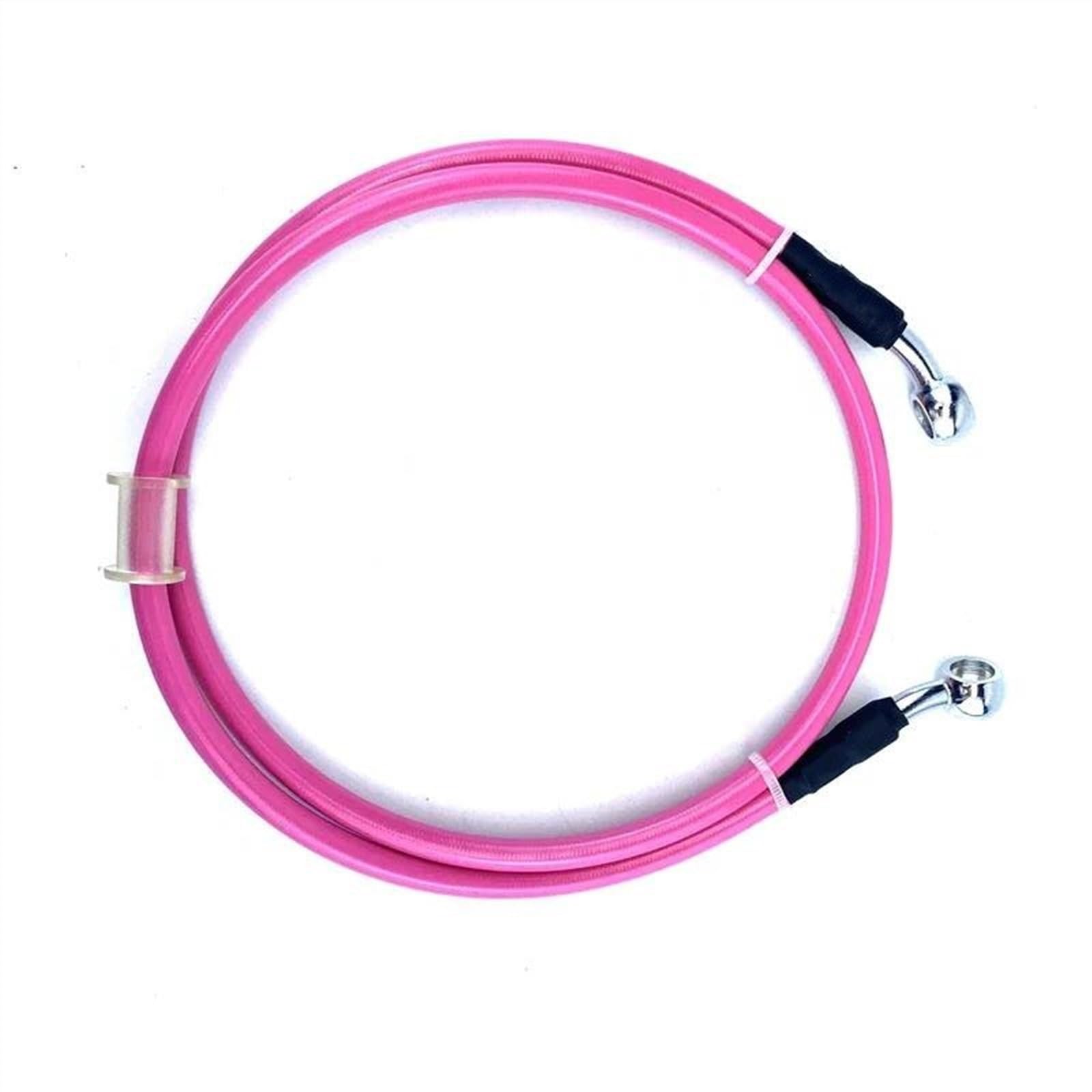 Ksxzw Pink Motorbike Part Universal Motorcycle Hydraulic Brake Hose Line Cable 28 Degrees Dia 10Mm Pipe Braided Oil 2200Mm(Pink)