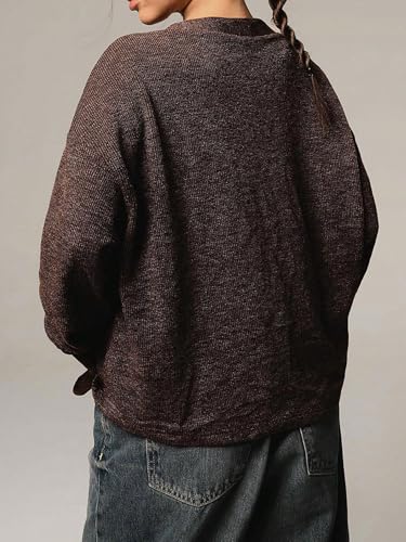 Women's Tie Front Cardigan Long Sleeve Knit Sweaters Tops Casual V Neck Outerwear3