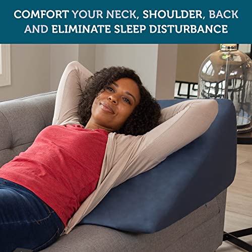Sleep Jockey Bed Wedge Pillow - Clinical Grade Memory Foam Wedge For Sleeping - Multipurpose Triangle Pillow Wedge For Back Support, Acid Reflux, Anti Snoring, And Reading #TOP2