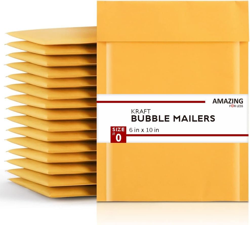 Amazing for less (10pc) 6x9 Inch Kraft Padded Bubble