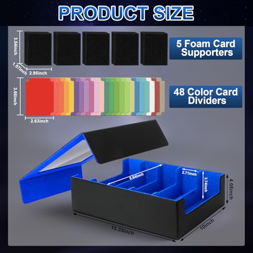 Image of AOBOPLE Trading Card Storage Box,3900+ Card Box Storage with 48 Dividers and 5 Foam Supporters PU Leather Magnetic Card Box for MTG TCG Magic and Sport Cards,Great Gift for Card Collectors