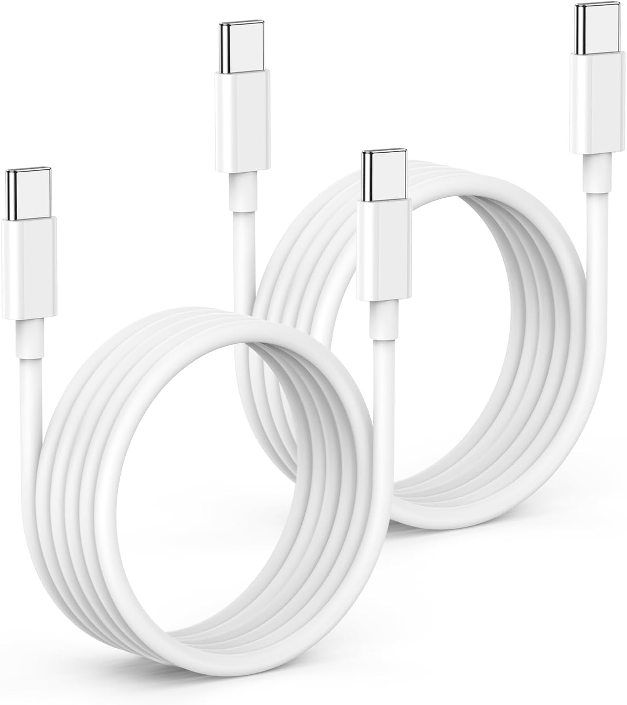 CASOSHIELD 2Pack USB C to USB C Fast Charger Cord 3ft, Type C to Type C Charging Cable Compatible for iPhone 16/16 Pro Max/15 Plus/15 Pro Max, iPad Pro/MacBook/Galaxy S23/S22, White (B0CV1XQTPW) Amazon Price History, Amazon Price Tracker