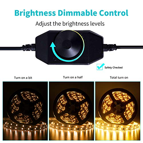 Junwen 20Ft Led Strip Light Warm White 360 Led Beads,12V Soft Dimmable Lights Strip,Flexible Undercabinet Tape Lighting,Bedroom String Light With Ul Listed Power Supply #TOP2