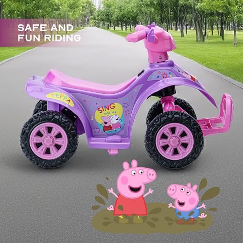 Image of Peppa Pig - 6V Kids Ride-On ATV with Rechargeable Battery and Reverse Drive