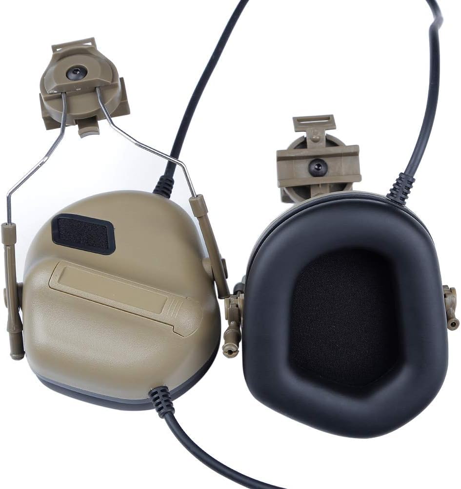 Casques Tactiques avec Adaptateur de Rail de Casque Rapide Casque de tir Airsoft Militaire Accessoires de Communication de l'armée, sans Fonction de réduction du Bruit