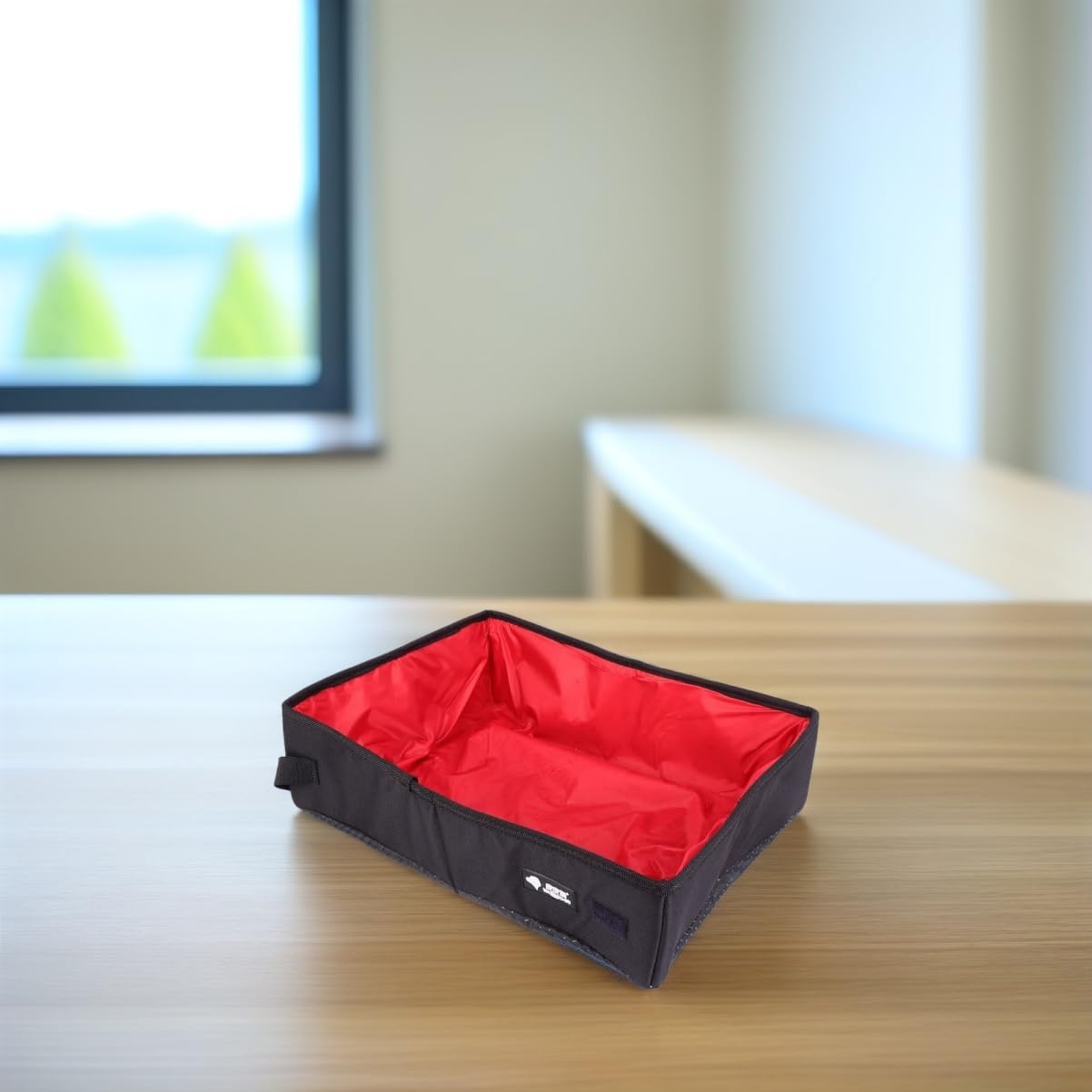 Yardwe Portable Cat Litter Box Oxford Cloth Cat Toilet Easy Clean for Kittens Red