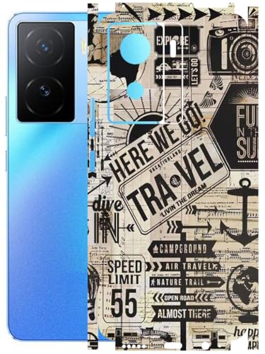 Image of AtOdds - Full Body Back Screen Guard Protector Film - Lamination Wrap Skin Sticker Compatible with IQOO Z7 (5G) | Scratchproof Matte Finish (Explore)
