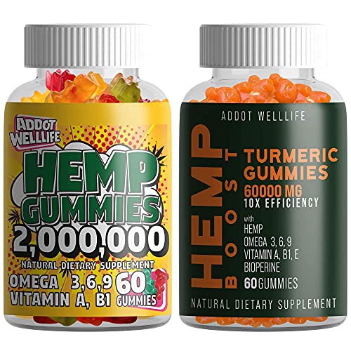 ADDOT WellLife HÃ¨mp Natural Gummies 1 Pack + Turmeric Hemp Gummies 1 Pack Bundle