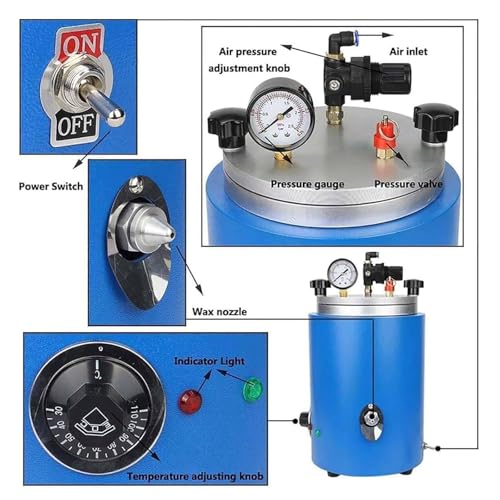 Inyector de cera ajustable de 30 a 110 ℃ para maquetación precisa de joyas 7