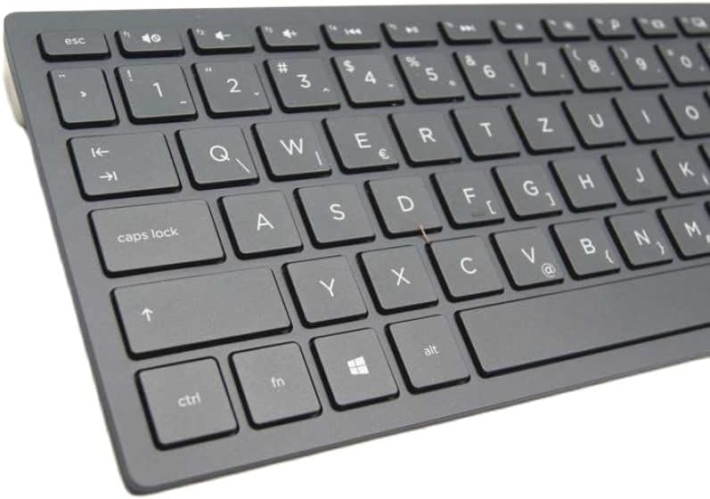 Angled view of keyboard QWERTY section