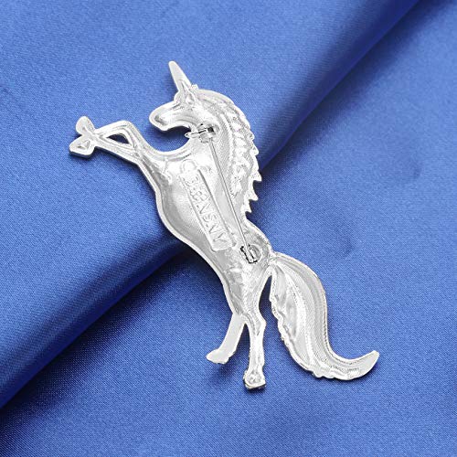 Image of DUOWEI Dainty 6 Colors Unicorn Horse Brooch Fancy Unicorn Lapel Pin Clothes Scarf Accessories for Women Girls Jewelry Gifts
