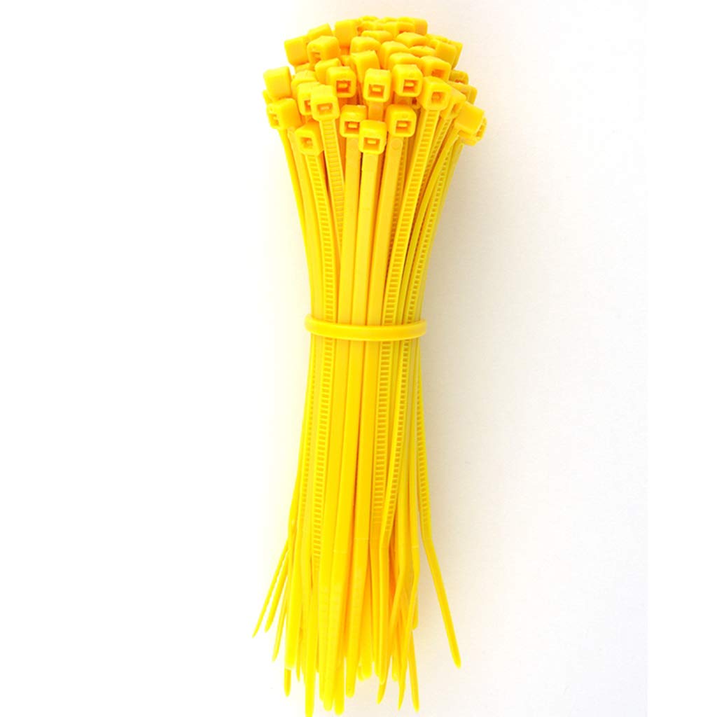 Ukcable-Ties Yellow Cable Ties 300Mm X 4.8Mm Nylon Zip Tie Wraps - (Pack Of 100)