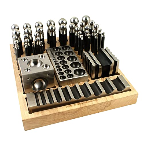 MegaCast Dapping Block Punch Puncher Round Circle Jewelry Making Metal Forming Set (41 Piece)