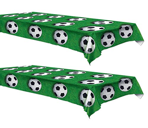 HOME & HOOPLA Soccer Ball Party Table Covers, 54
