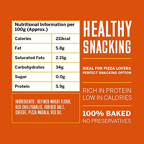Image of Snackible Baked Pizza Sticks with a Cheesy Jalapeno Dip (Pack of 6) - 6x80gm | Baked | Low Calorie | No Preservatives | Cracker&Dip