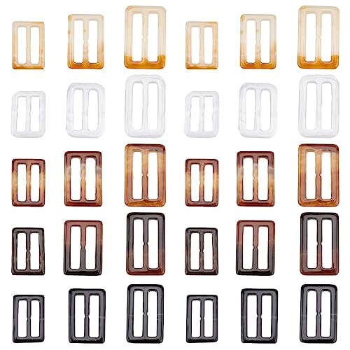 FINGERINSPIRE 30PCS 3.2cm Coat belt buckle 15 Styles Rectangular Resin Scarves Buckle Resin Silk Scarf Buckle Clothing Ring Wrap Holder for Clothing Blouse Scarf Fashion Decoration Accessories
