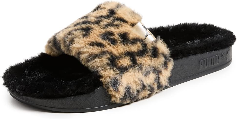 PUMA Women's Leadcat 2.0 Puff Slides, Puma Black/Pale Khaki, 9
