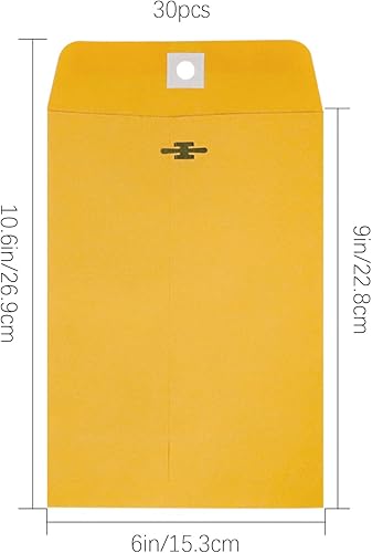 Miniatura 2 de Sobres de cierre de 6 x 9 pulgadas con sello engomado, sobres de catálogo de papel kraft marrón con cierre para el hogar, oficina, negocios, papel