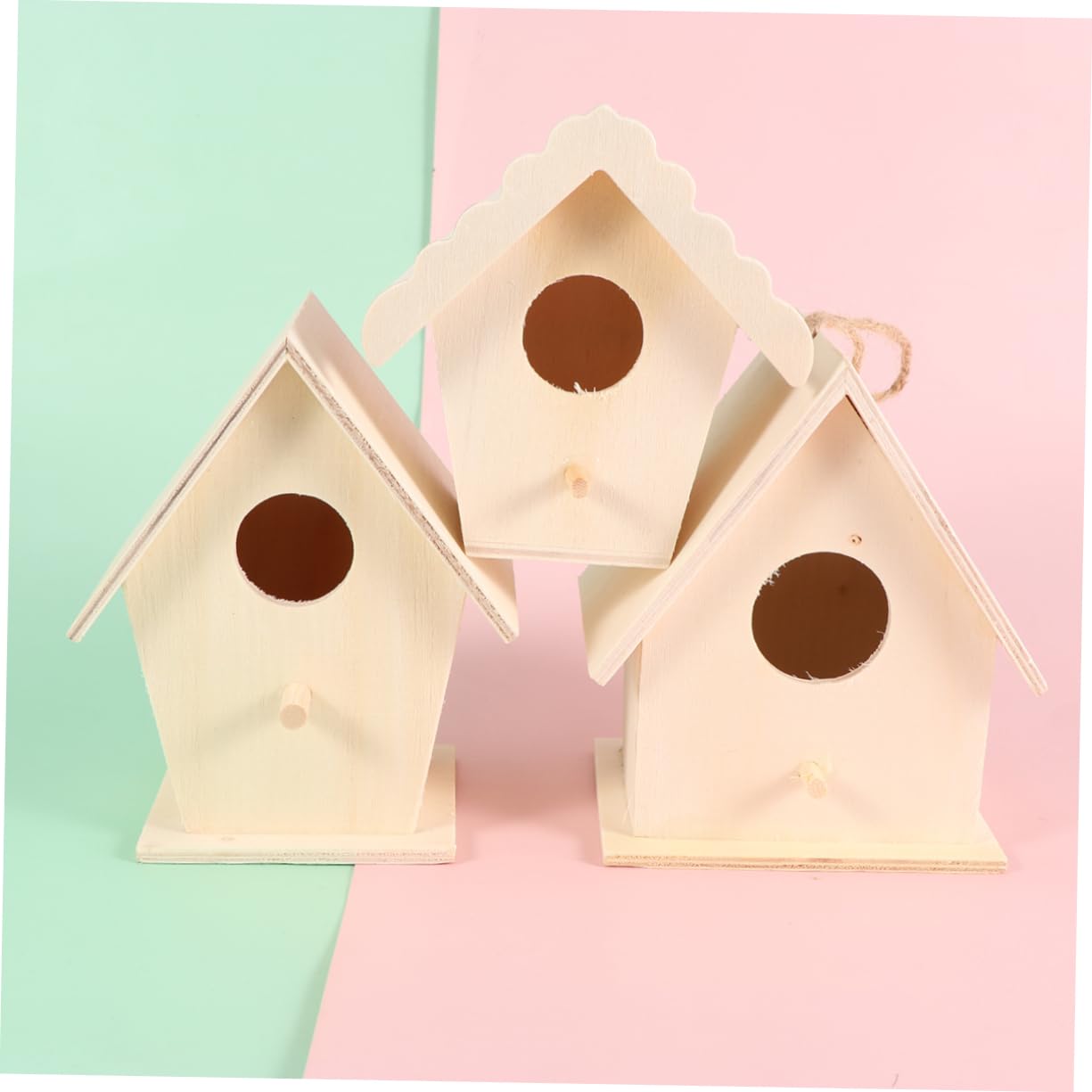 Tofficu 3 Set Pz Gabbie Per Uccelli Legno Per Diy Giocattoli Educativi Per Decorazioni Da Scrivania Kit Per Pittura E Stile 6 Pezzi * 3