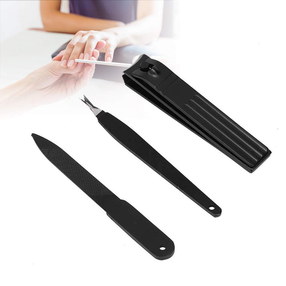 Stainless Steel Nail Trimmer Set, Manicure Scissors, Nail Cuticle Pusher, Nail Cutting Kit, Nail Cutting Kit, For Women Men(Black)
