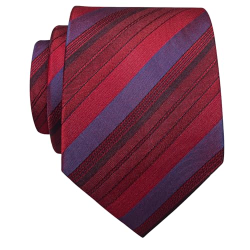 Image of YourTies Men's Neckties Striped Tie and Plaid Neckties for Men Woven Silk Tie Gold Tie Clip Set