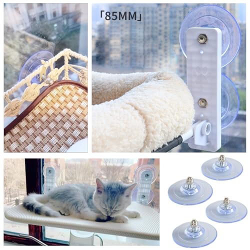Squequ CAT BED SUCTION CUPS 4 Pack Cat Perch Window Suction Cups Replacement Screw Mount 85Mm Cup Foot thumb #4