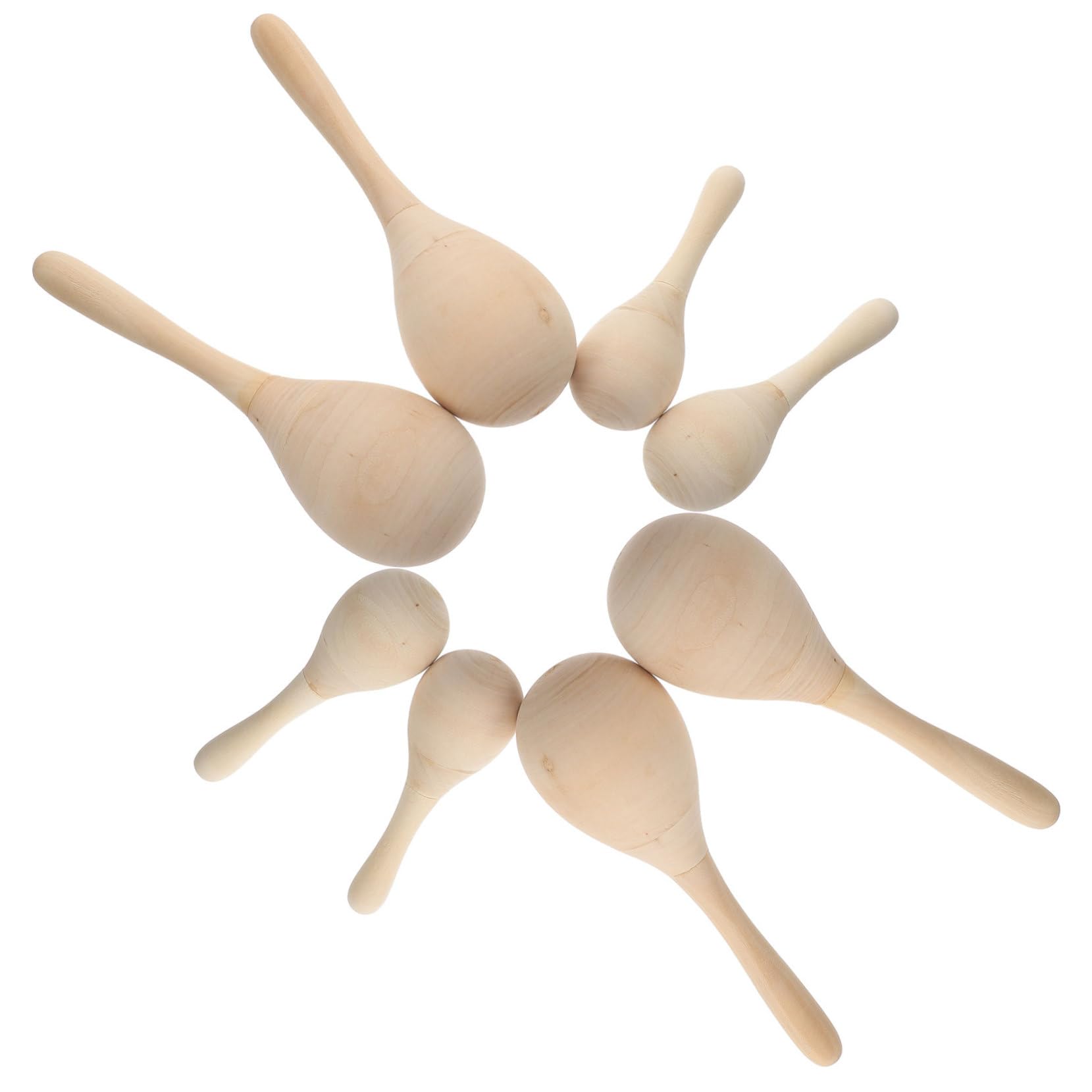 BESPORTBLE Maracas 12 Pezzi in Legno da Colorare per Ragazzo Ragazza Strumento Musicale Creativo per Sviluppo Abilità Manuali e Disegno , per Scuola e Feste