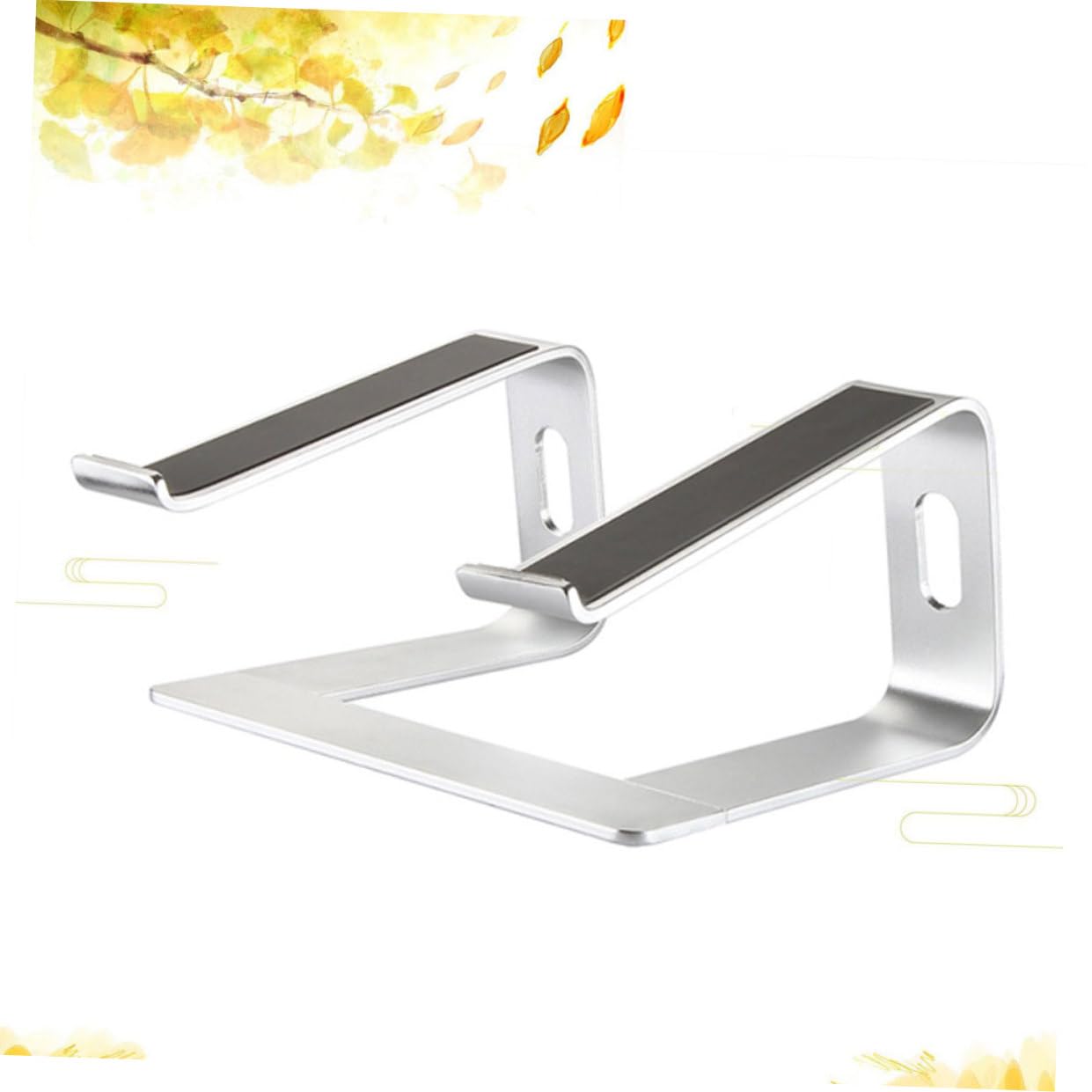 Soporte Ventilado de Aleación de Aluminio para Portátil Plata | Almohadillas Antideslizantes Protectoras, Diseño Ligero, Uso en Oficina y Restaurante