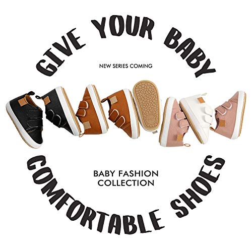 Sofmuo Baby Boys Girls High Top Ankle Leather Sneakers Soft Rubber Sole Infant Moccasins Newborn Oxford Loafers Anti-Slip Toddler Wedding Uniform Dress Shoes thumb #1