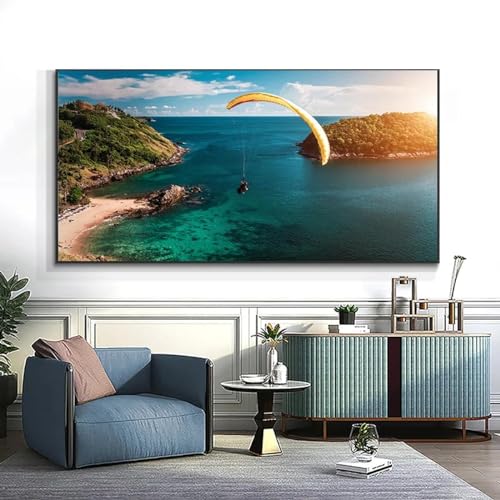 Paysage parachutiste volant toile déco pour habiller un grand mur vide sans se ruiner - 5