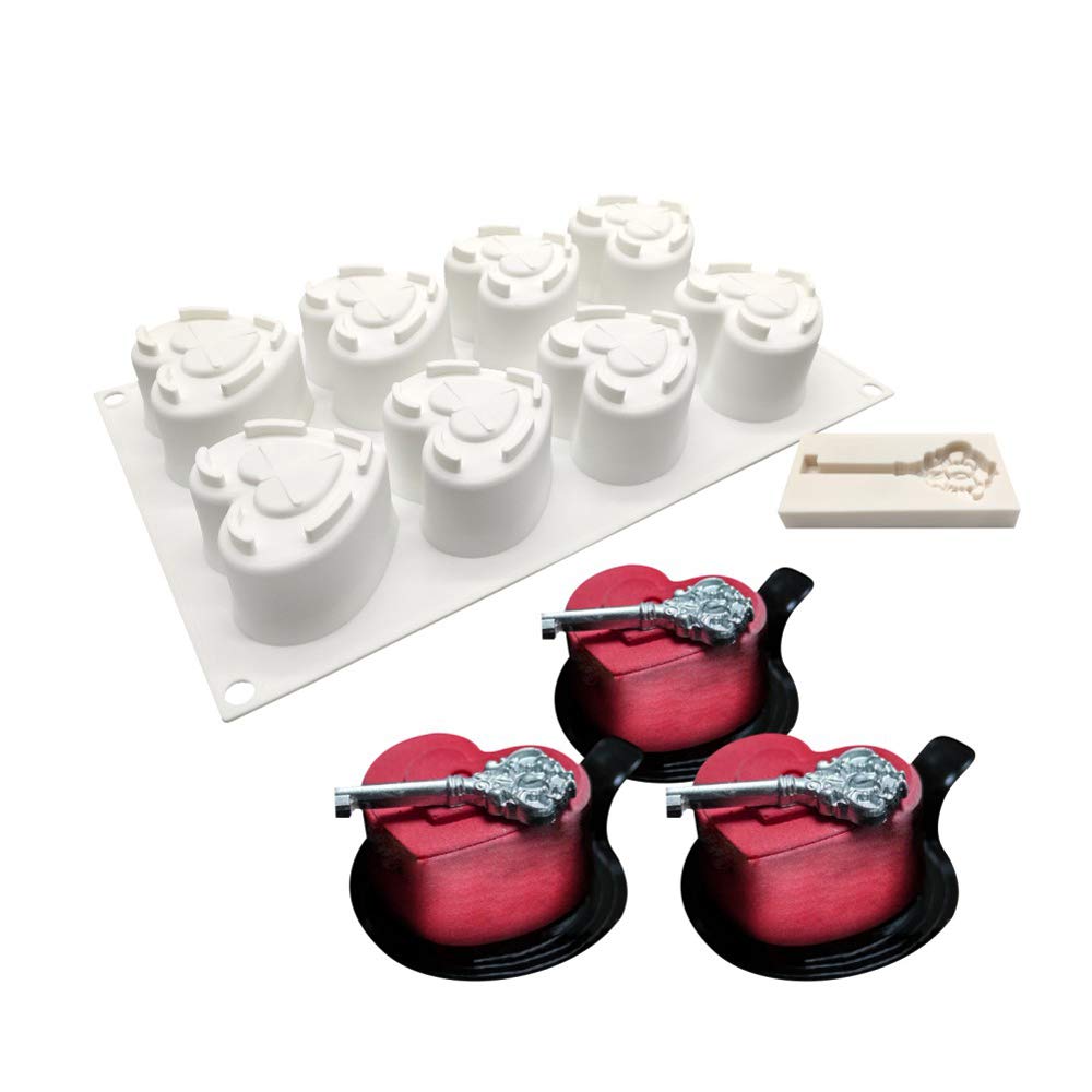 2 stampi per cioccolatini a forma di cuore, in silicone, a 15 cavità, per San Valentino, caramelle, per la cottura fai da te, resina, gelatina, cubetti di ghiaccio, torte, dessert