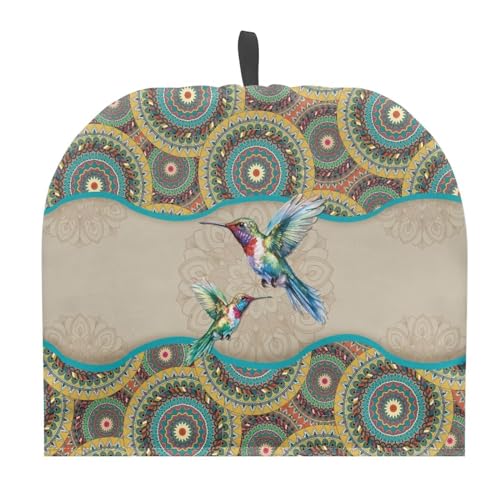 Rnyleeg Tea Cozy, Teapot Cozy Insulated Insulated, Teapot Cozy Kettle Cover, Tea Pot Cozy for Keeping Warm, Decorative Tea Cosy Portable Tea Kettle Cover Boho Mandala Hummingbird