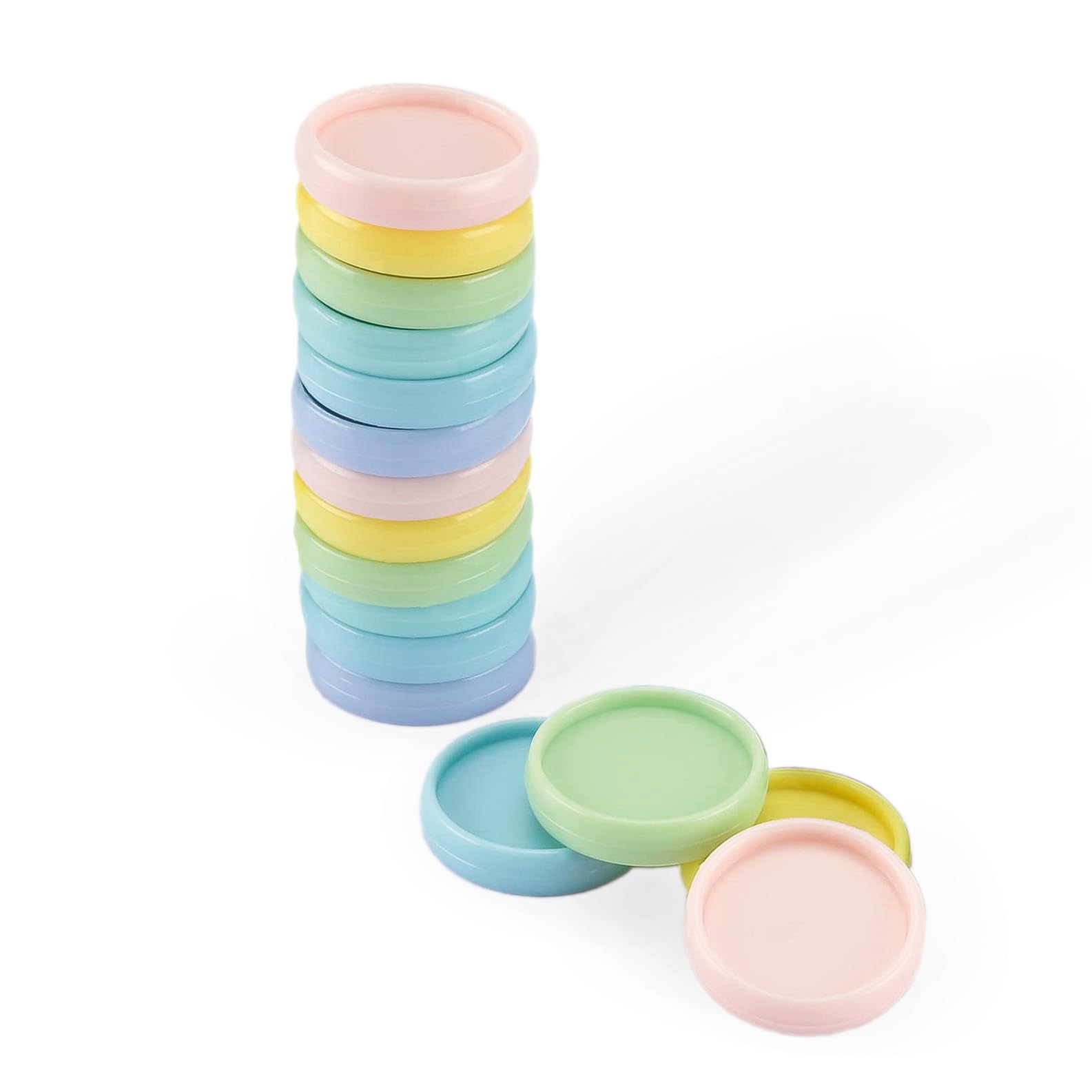Vaessen Creative Binding Discs Pastel Rainbow Colours 24 mm - 24 pcs for the Bind Easy Binding Machine - for Bookbinding Notebooks, Documents, Planners and Journals - Reusable