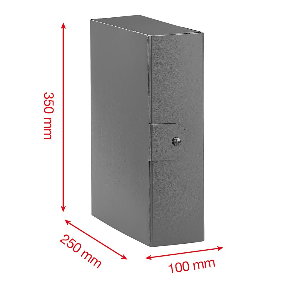 Esselte C30 EUROBOX 390330050 Lot de 5 dossiers pour le stockage, fermeture par bouton, 25 x 35 cm, dos 10 cm, bleu